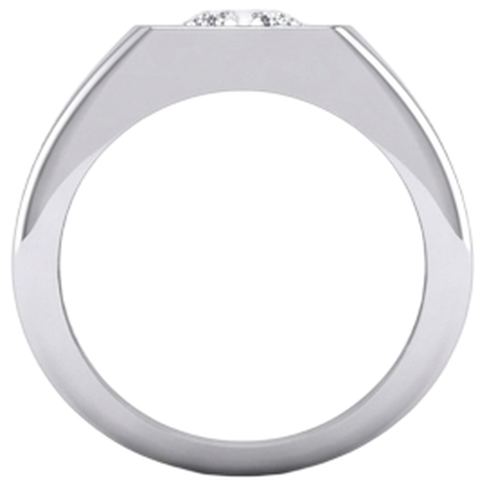 1 Karat F VS1 Echtdiamant-Solitärring für Herren aus 14 Karat Weißgold