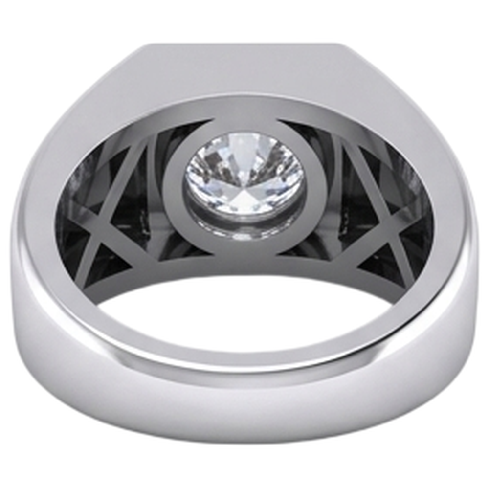 1 Karat F VS1 Echtdiamant-Solitärring für Herren aus 14 Karat Weißgold