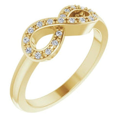1 Karat Infinity-Echt Diamant-Versprechensring Gelbgold 14K Vs1 F