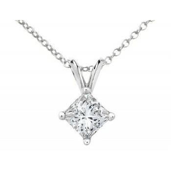 1 Karat Krappen-Set Prinzessin Diamant-Halsketten-Anhänger