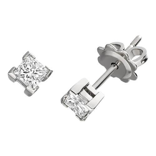 1 Karat Princess Cut Echt Diamant Ohrstecker Goldschmuck