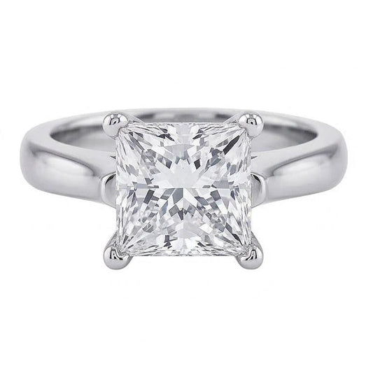 1 Karat Princess Cut Solitaire Aus der Erde Abgebauter Natürlicher Diamant Ehering 14K Weißgold