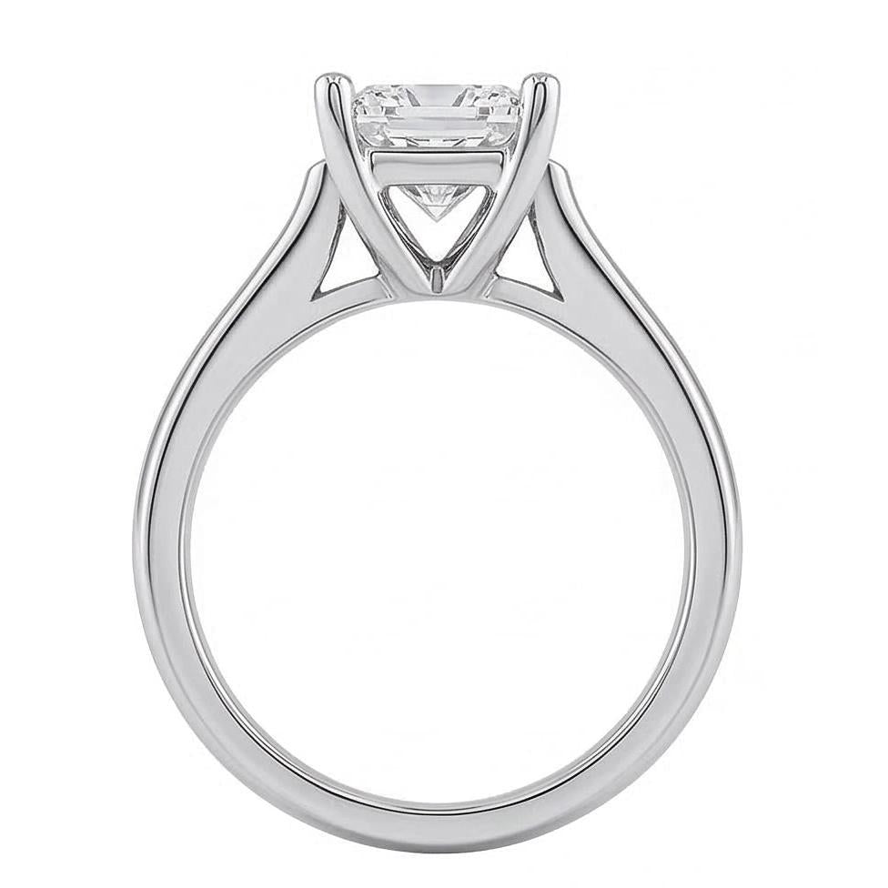 1 Karat Princess Cut Solitaire Aus der Erde Abgebauter Natürlicher Diamant Ehering 14K Weißgold