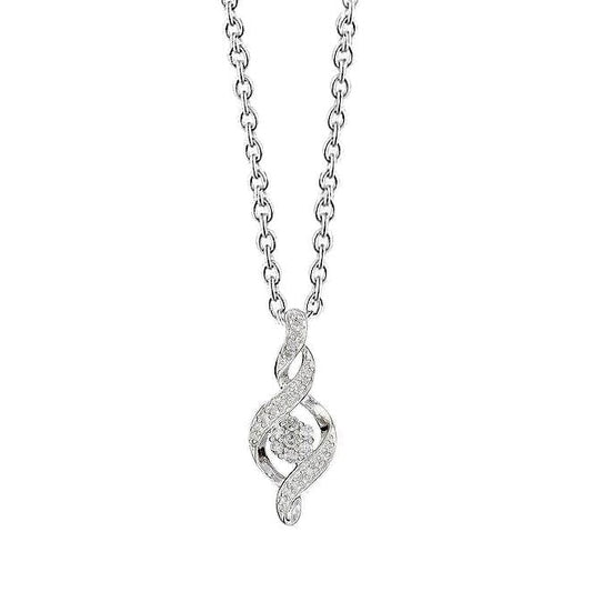 1 Karat Runder Weißer Echt Diamant G-Schlüssel Halskette Anhänger Weißgold 14K