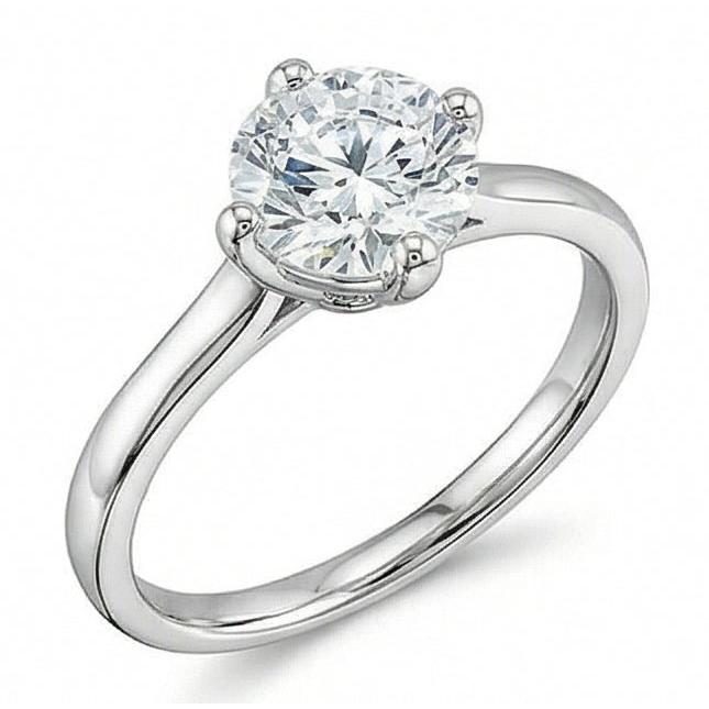echter round diamant 1Karat ring Seitenansicht