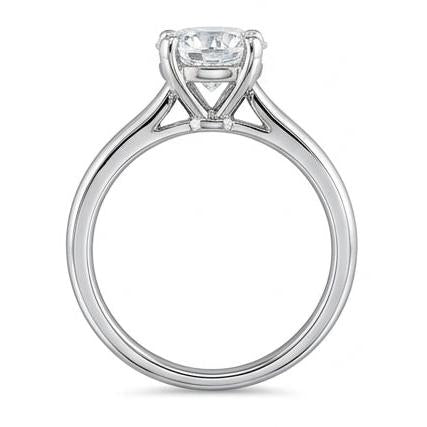 echter round diamant 1Karat ring Profilansicht