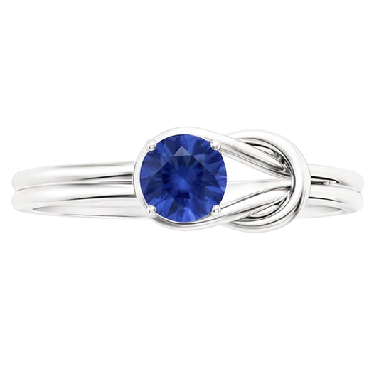 1 Karat Solitaire Blauer Saphir Weißgold 14K Fancy Ring Schmuck Neu