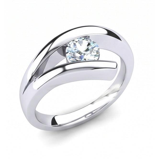 echter round diamant 1Karat ring Seitenansicht