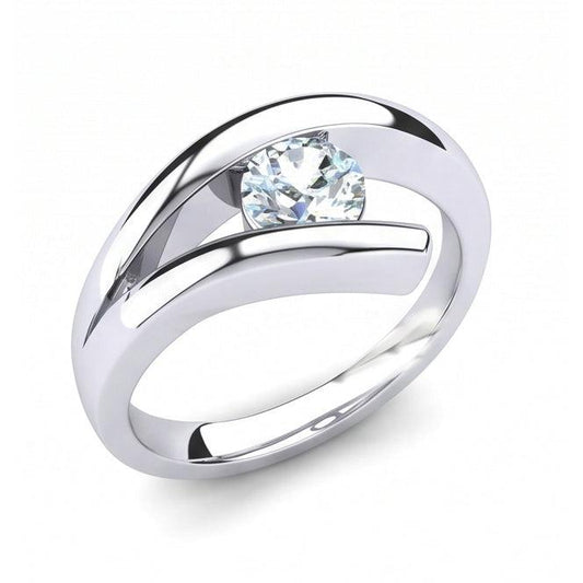 echter round diamant 1Karat ring Seitenansicht
