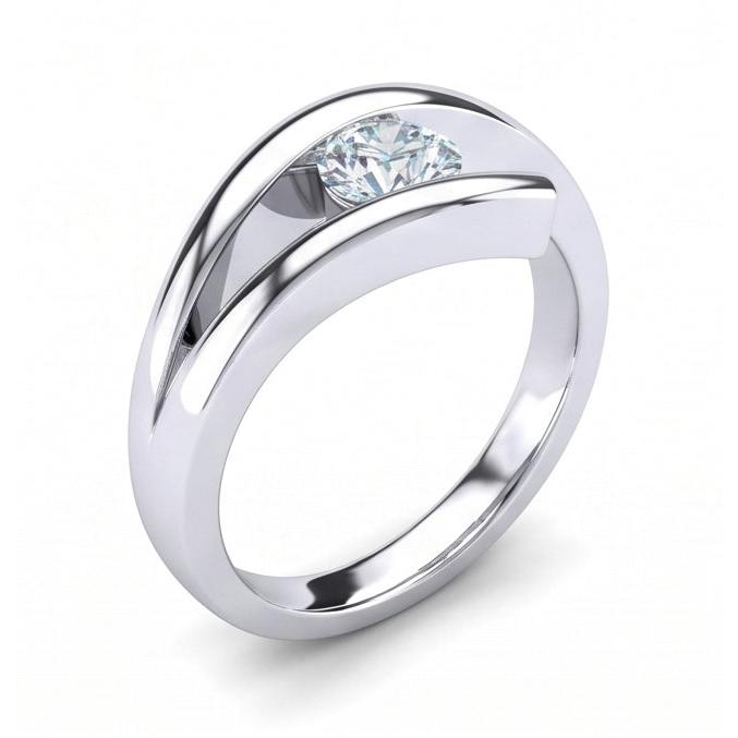echter round diamant 1Karat ring auf Weiß
