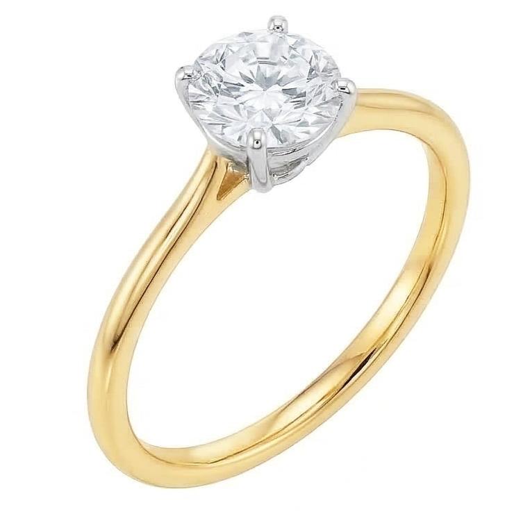 echter round diamant 1Karat ring Draufsicht