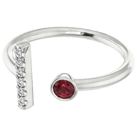 echter round rubin 1Karat ring Seitenansicht