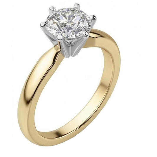echter round diamant 1Karat ring Seitenansicht