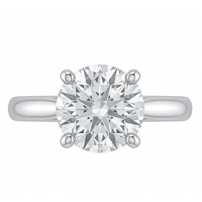 1 Karat runder Solitär-Echt Aus der Erde Abgebauter Natürlicher Diamant-Verlobungsring 14K Weißgold