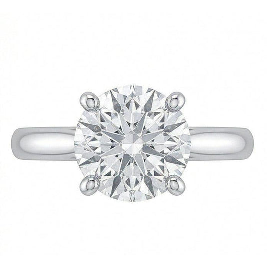 1 Karat runder Solitär-Echt Aus der Erde Abgebauter Natürlicher Diamant-Verlobungsring 14K Weißgold