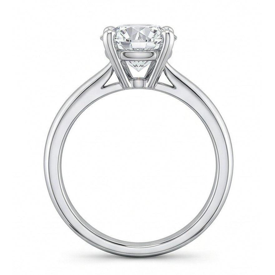 1 Karat runder Solitär-Echt Aus der Erde Abgebauter Natürlicher Diamant-Verlobungsring 14K Weißgold