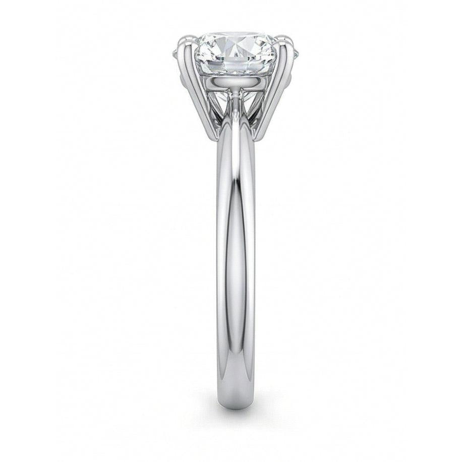1 Karat runder Solitär-Echt Aus der Erde Abgebauter Natürlicher Diamant-Verlobungsring 14K Weißgold