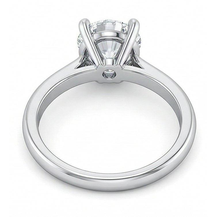 1 Karat runder Solitär-Echt Aus der Erde Abgebauter Natürlicher Diamant-Verlobungsring 14K Weißgold