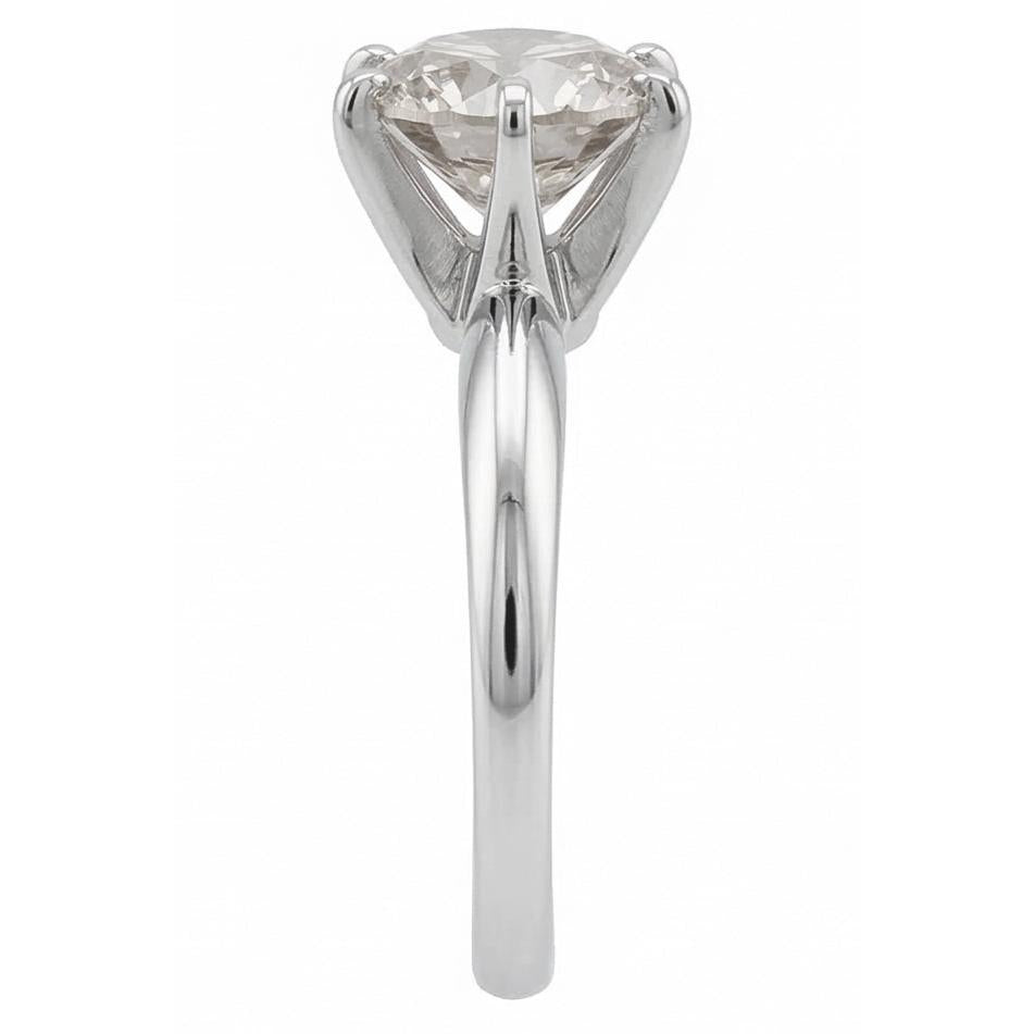 1 Karat runder natürlicher Aus der Erde Abgebauter Natürlicher Diamant-Solitär-Verlobungsring aus 14 Karat Weißgold, neu