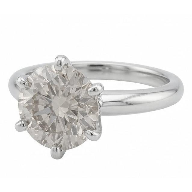 1 Karat runder natürlicher Aus der Erde Abgebauter Natürlicher Diamant-Solitär-Verlobungsring aus 14 Karat Weißgold, neu
