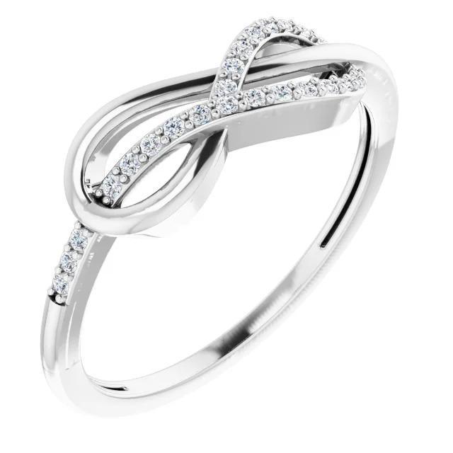 1 Karat verdrehter Natürliche Diamant Infinity Ring Weißgold 14K