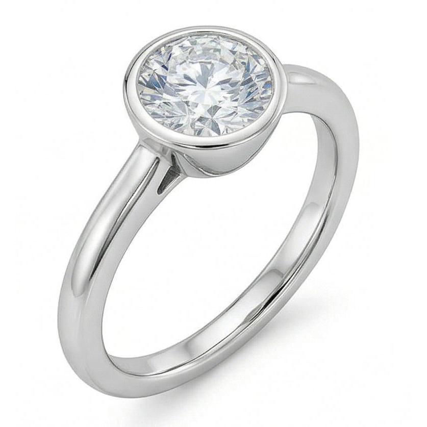 echter round diamant 1Karat ring Seitenansicht