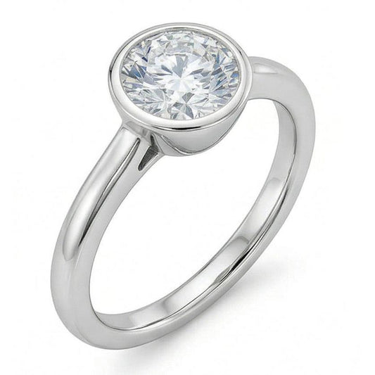 echter round diamant 1Karat ring Seitenansicht