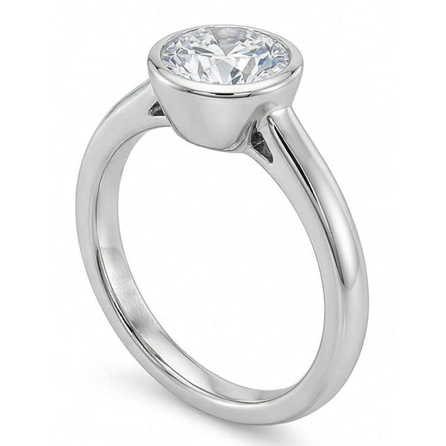 echter round diamant 1Karat ring Profilansicht