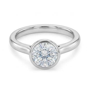 echter round diamant 1Karat ring auf Weiß