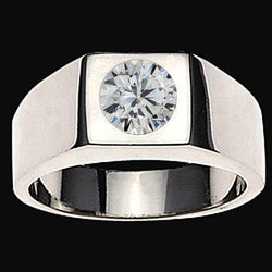 IGI-Zertifiziert Herrenring – Brillant 1 Karat 10K White Gold