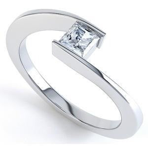 1.10 ct Solitär-Echt Diamant-Jubiläumsring im Princess-Schliff