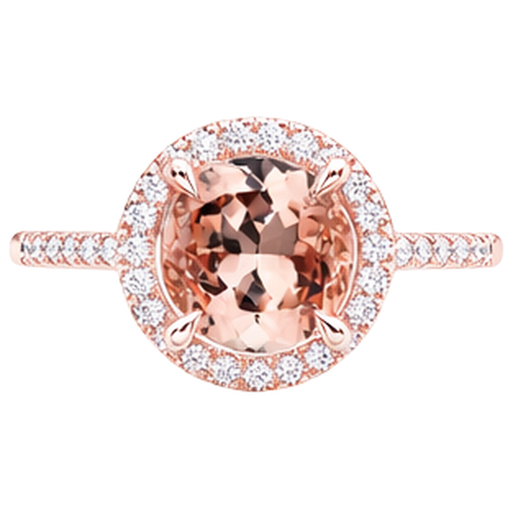 echter round morganit 9.75Karat ring Seitenansicht