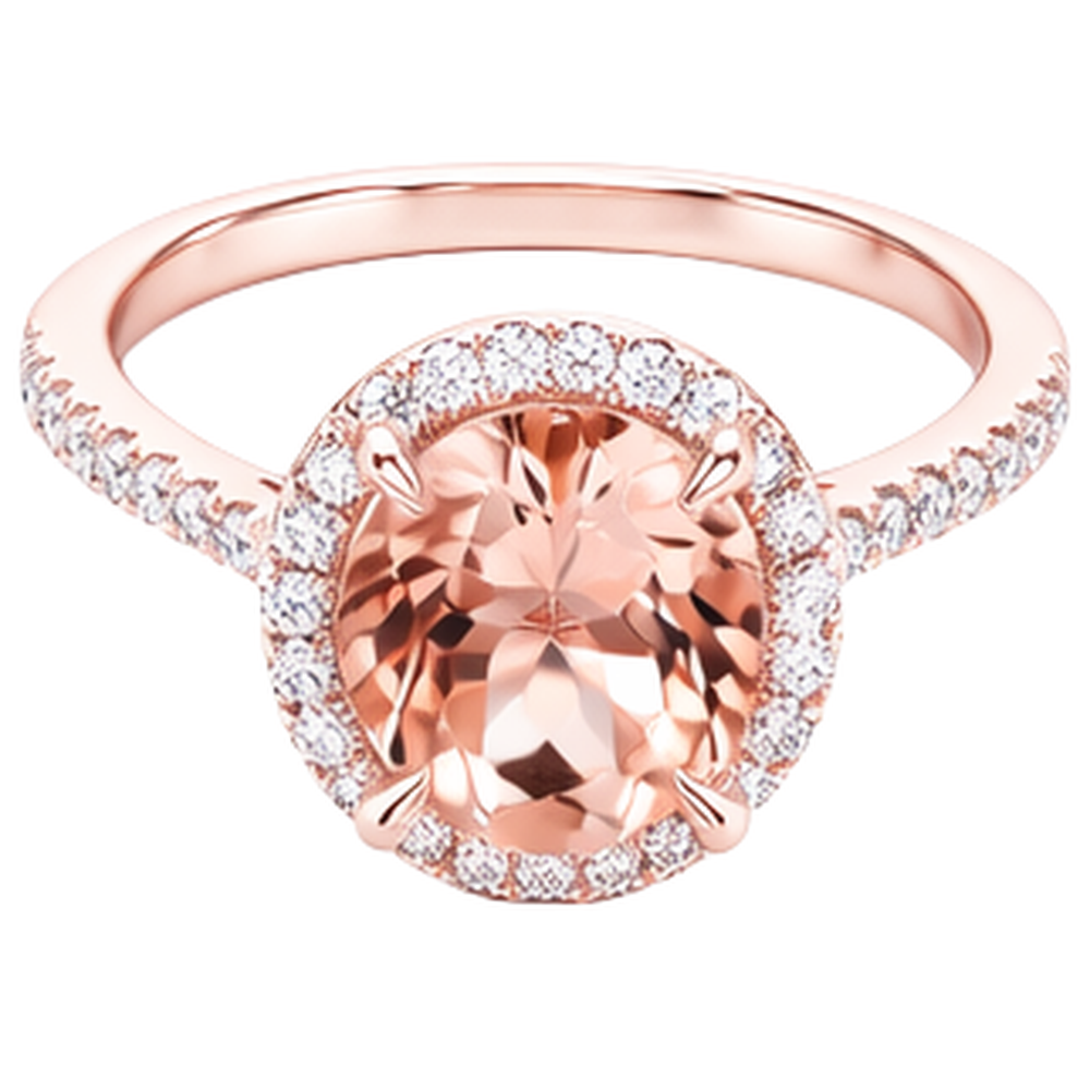echter round morganit 9.75Karat ring Detailansicht