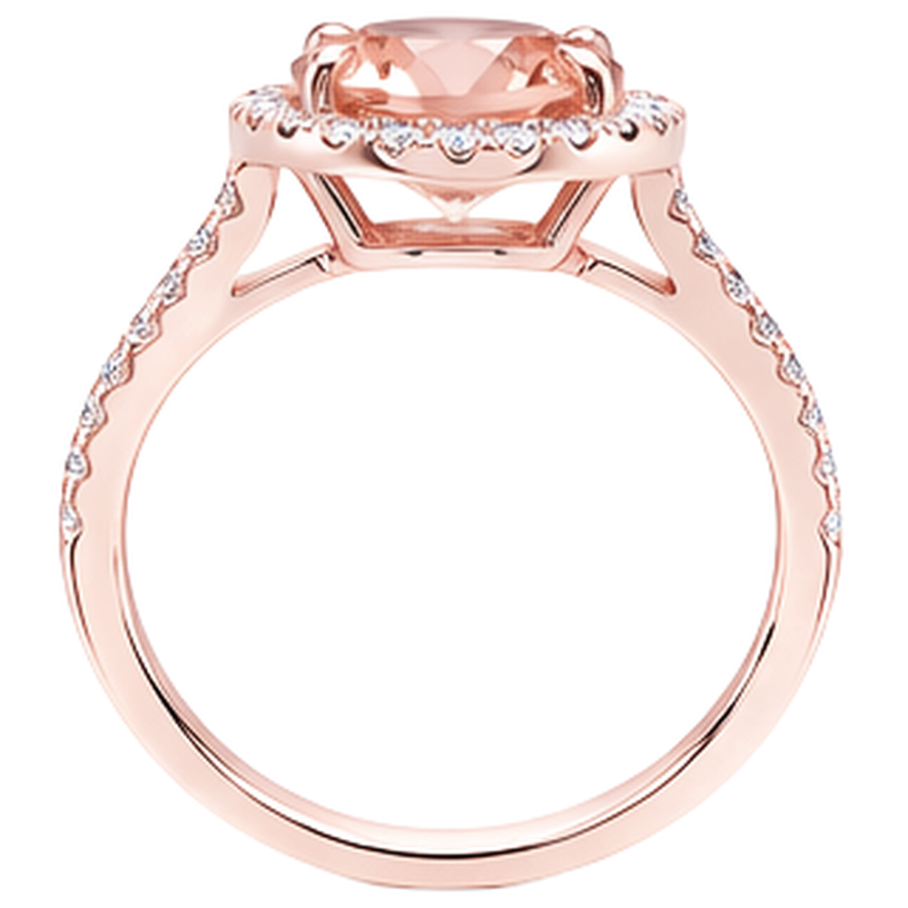 echter round morganit 9.75Karat ring auf Weiß