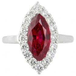 10.50 Karat Aus der Erde Abgebauter Natürlicher Diamant mit rotem Rubin Edelstein Ring Weißgold 14K