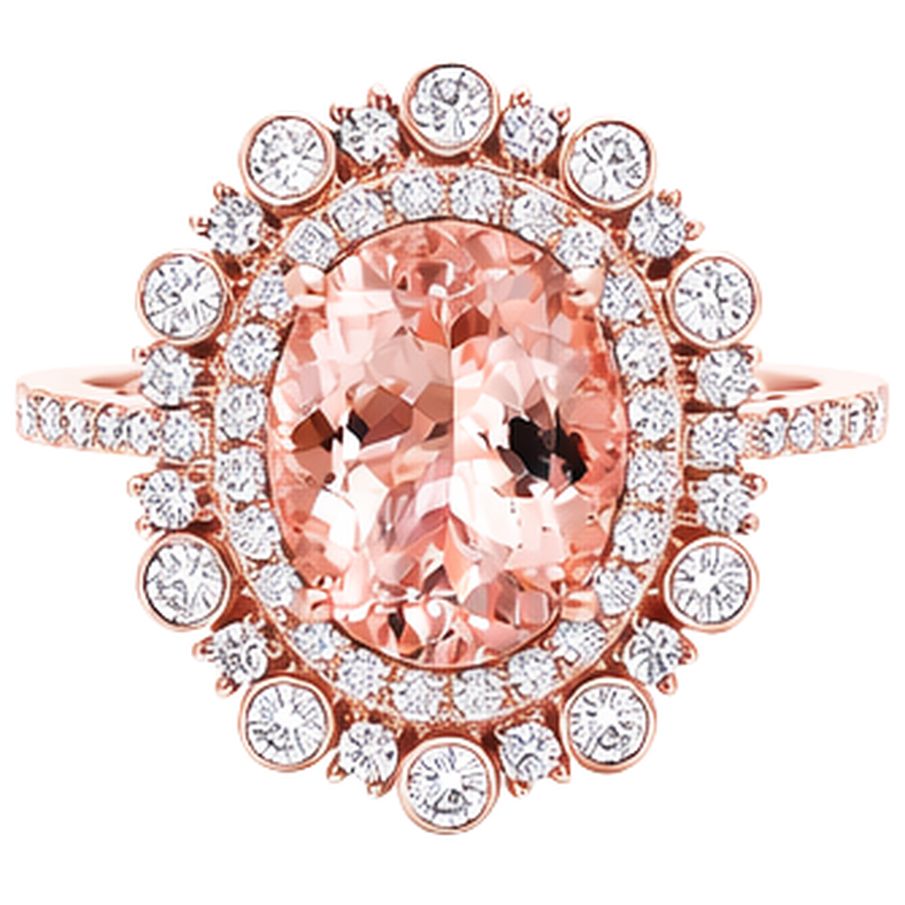 echter oval morganit 10.75Karat ring Seitenansicht