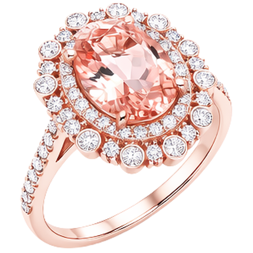echter oval morganit 10.75Karat ring Draufsicht