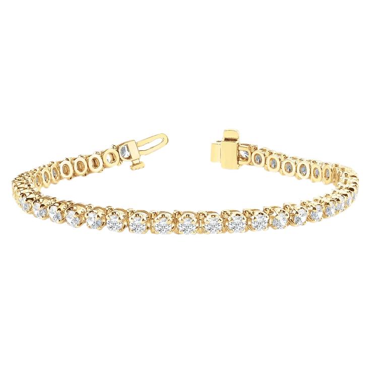 10 Karat Damen Echt Diamant Tennisarmband Gelbgold 14K