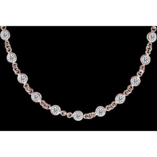 10 Karat Echt Diamant Halskette von Anhänger Lünette Set