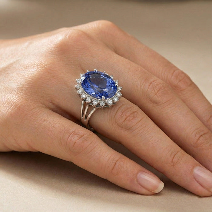 10 Carat großer Saphir-Verlobungsring