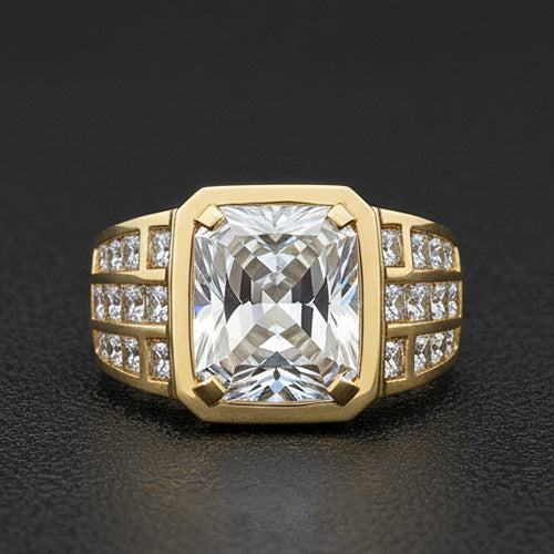 Brillant Männer-Ring 10 Karat 10K White Gold – Hauptansicht