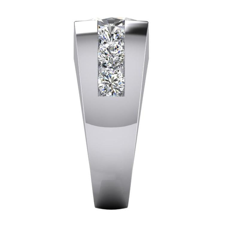 10K Gold Herren Ring Kissen Rund Diamant Labor Gezüchtet