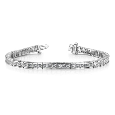 10.10 Kt Prinzessin Schliff Wunderschöne Echt Diamanten Tennis Armband Weißgold