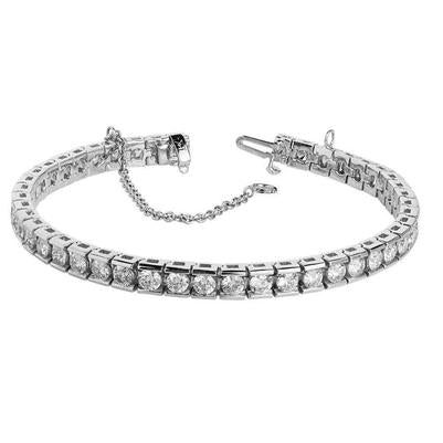 10.50 Karat Rundschliff Echt Diamanten Kanalset Armband Weißgold 14K