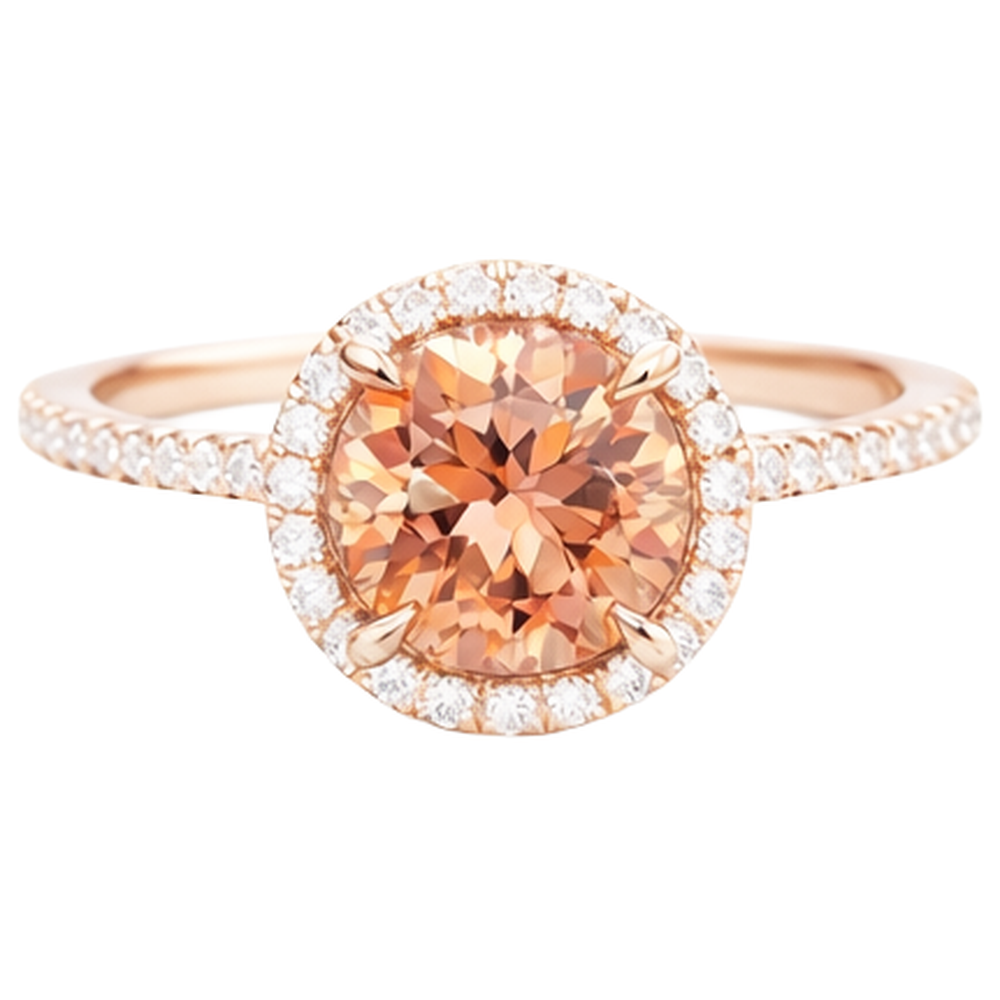 10,75 ct Solitär mit Akzent Morganit und Aus der Erde Abgebauter Natürlicher Diamanten Ring Gold 14K