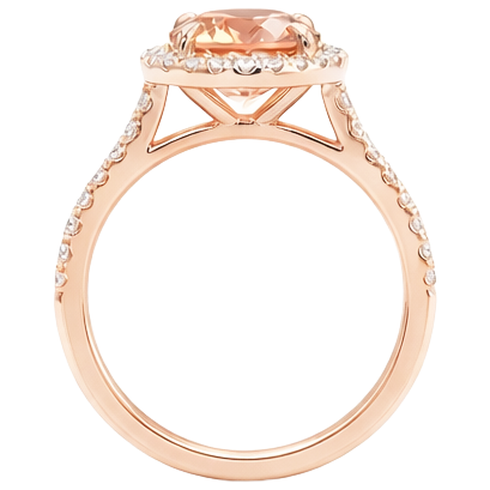 10,75 ct Solitär mit Akzent Morganit und Aus der Erde Abgebauter Natürlicher Diamanten Ring Gold 14K