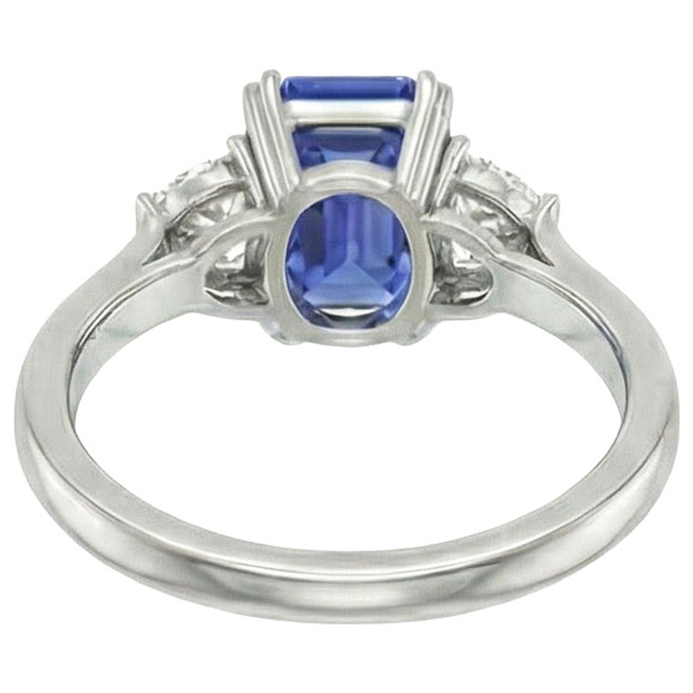 11 Carat Saphirring im Smaragdschliff