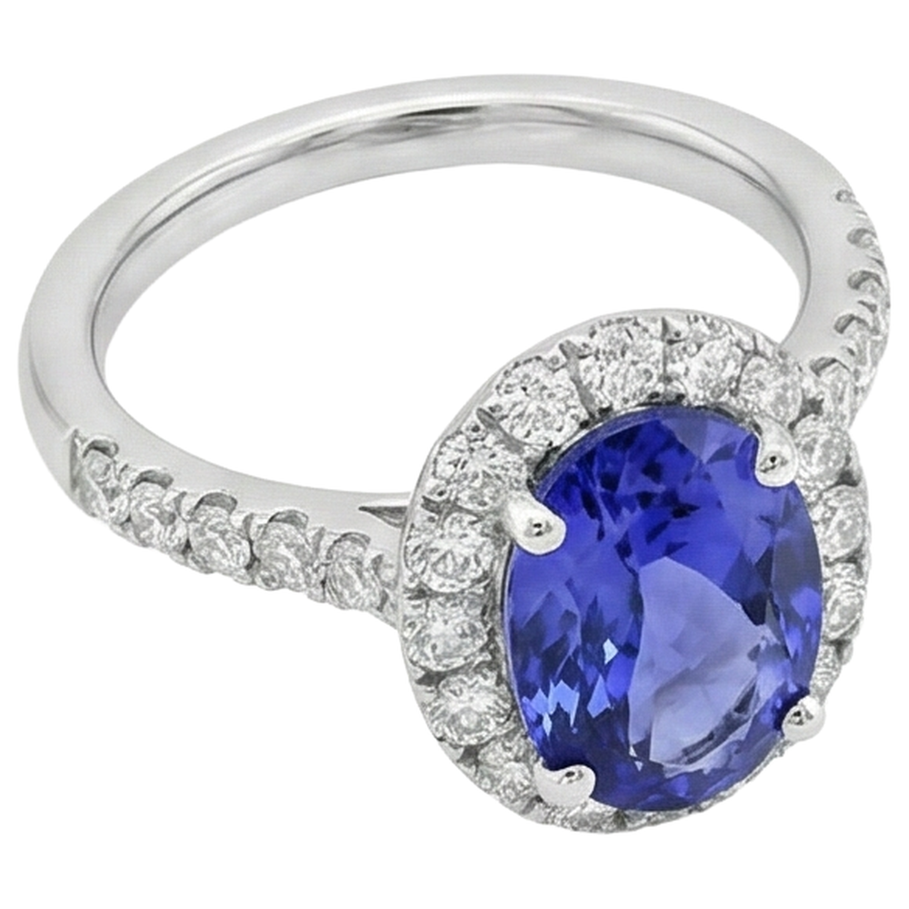 echter oval tansanit 11.25Karat ring Detailansicht