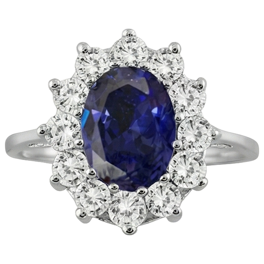 echter oval tansanit 7.75Karat ring Seitenansicht