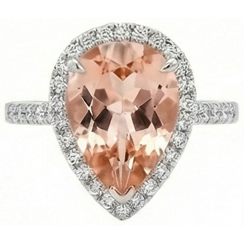 echter round morganit 12.50Karat ring Detailansicht